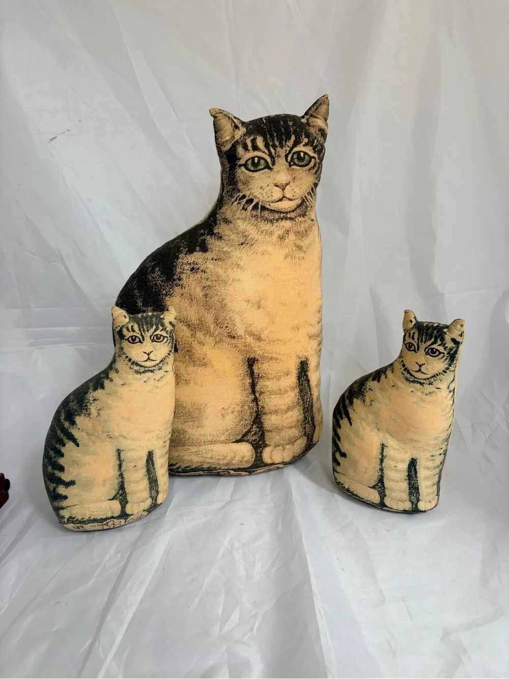 Handmade Cat Print Decorative Pillow - vintage Style